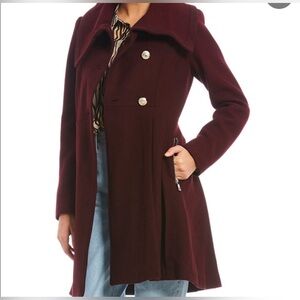 Guess Women's Wool Burgundy Coat